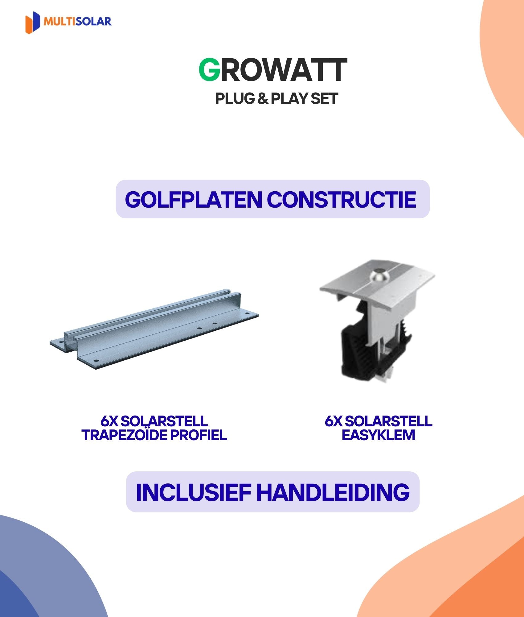Plug en Play Growatt Zonnepaneel Pakket – 2 Panelen | JA-Solar| ASTRO | (420 of 450 Wp) Glas-Glas | Growatt Micro-Omvormer | Doe-het-Zelf Stopcontact
