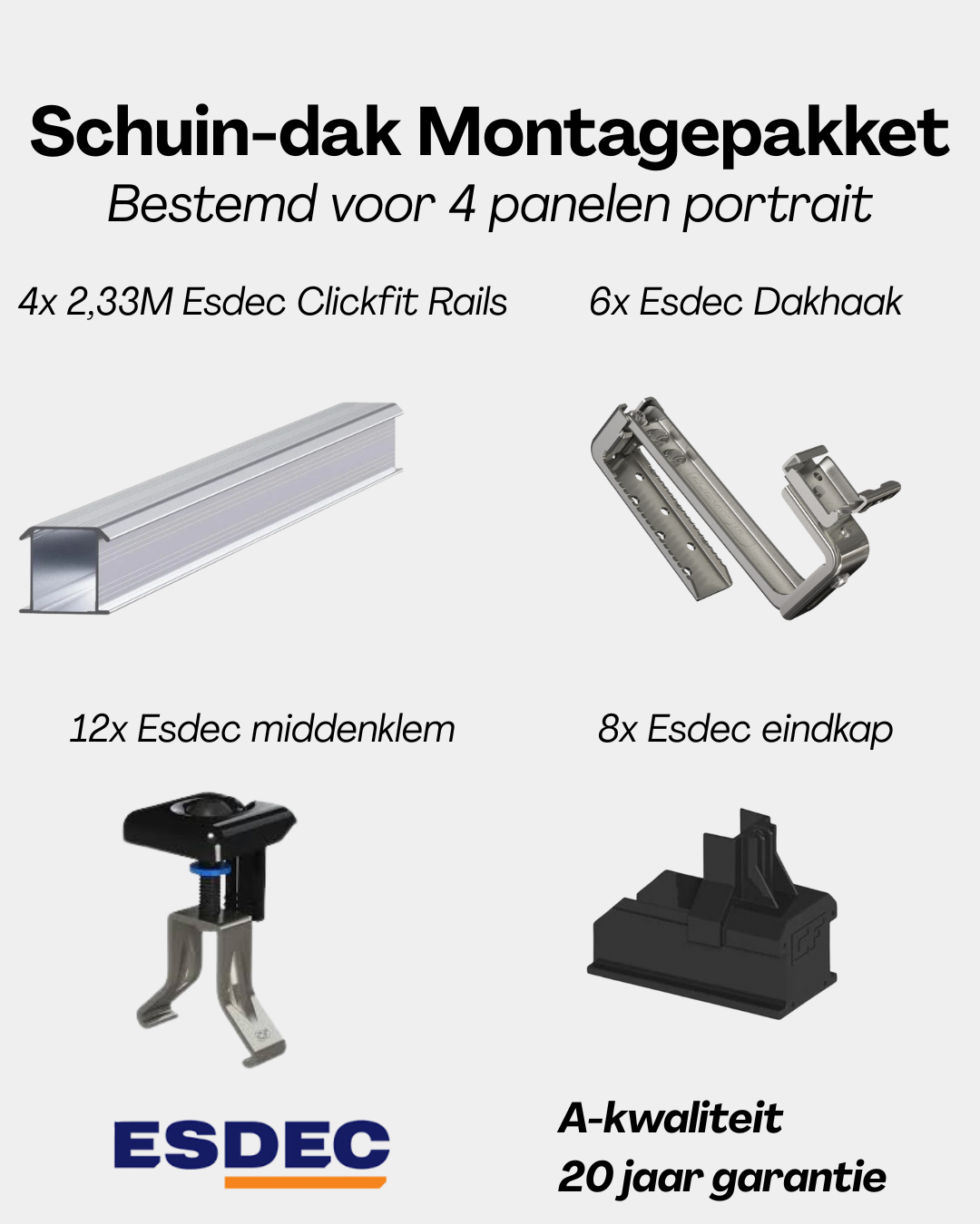 Hoymiles Plug & Play Zonnepaneel Systeem – 4 Panelen (incl. micro-omvormer, bekabeling & onderconstructie