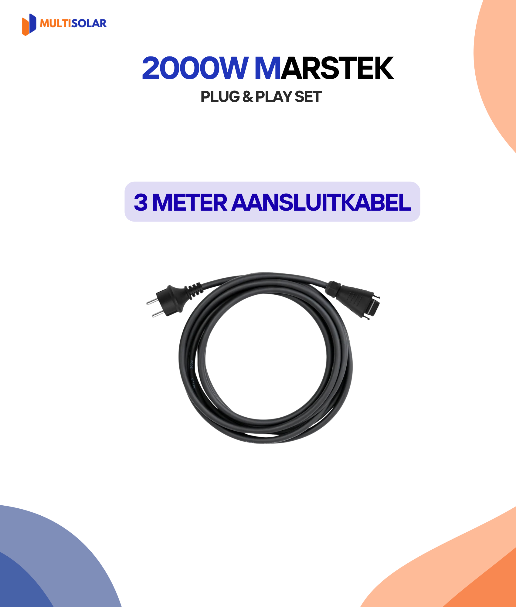 2000W Plug en Play Zonnepaneel Pakket – 4 Panelen | Marstek 2000W Micro-Omvormer | Doe-het-Zelf Stopcontact