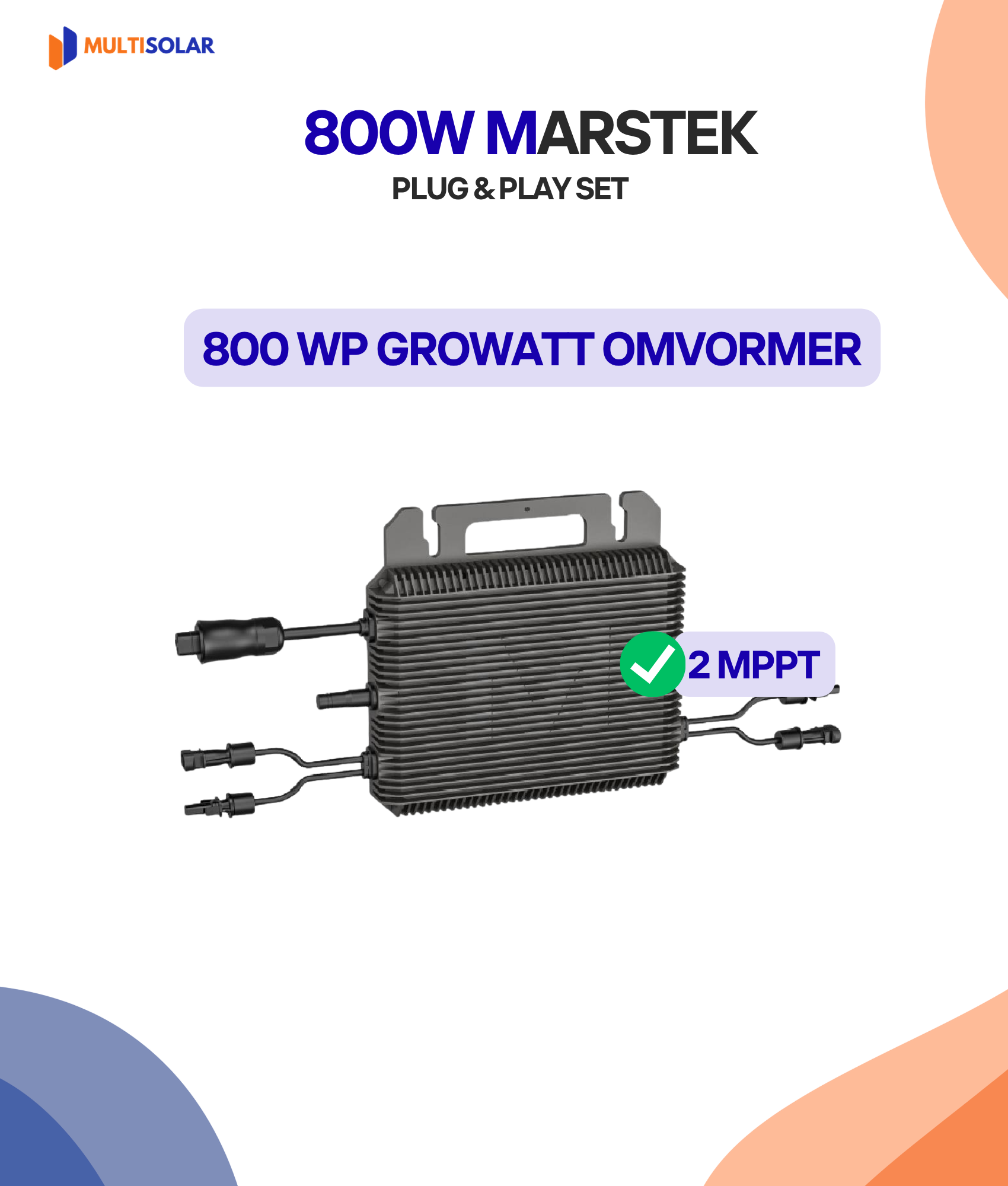 Système de panneaux solaires Growatt Plug &amp; Play – 2 panneaux (micro-onduleur, câblage et panneaux inclus)