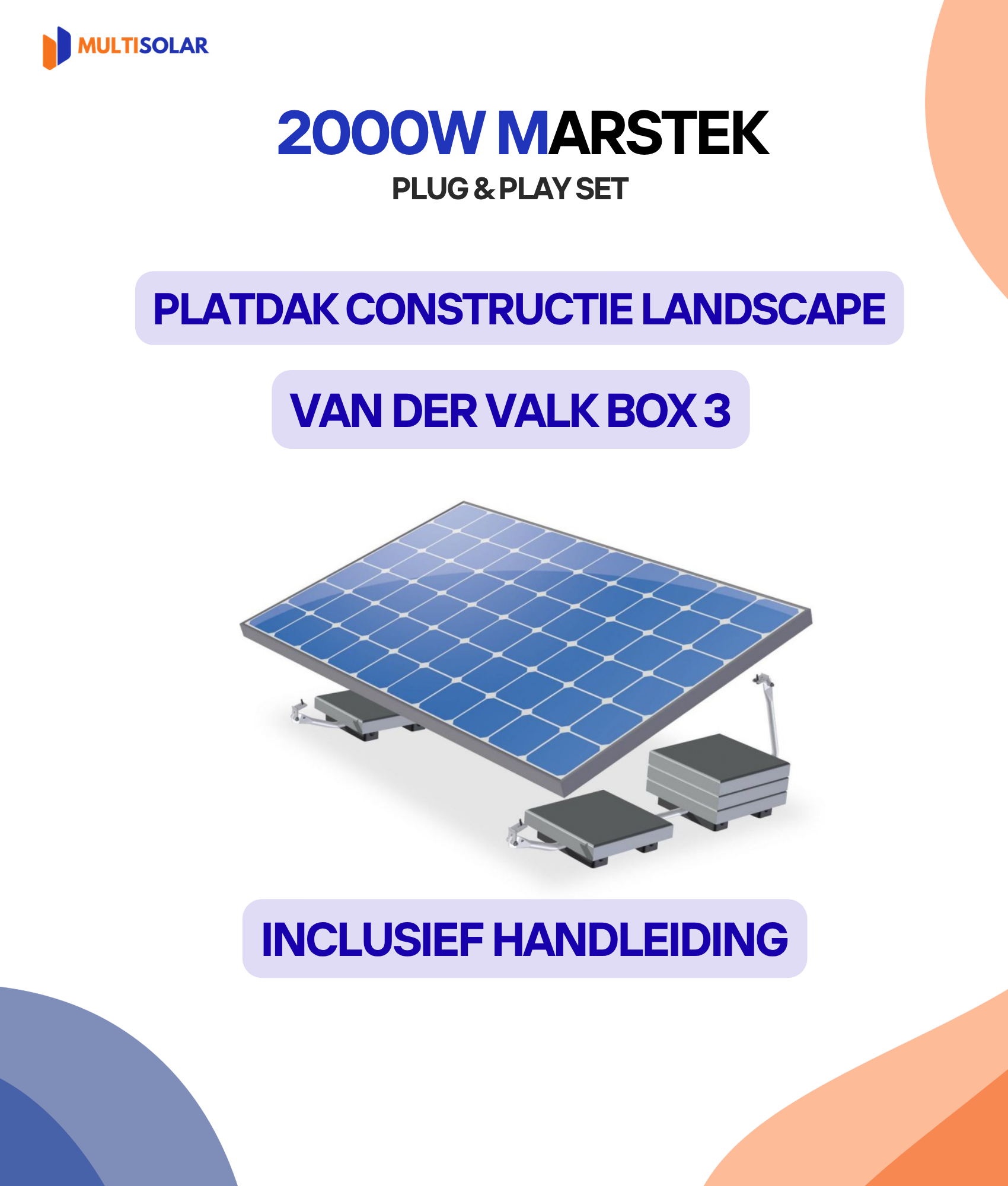 2000W Plug en Play Zonnepaneel Pakket – 4 Panelen | Marstek 2000W Micro-Omvormer | Doe-het-Zelf Stopcontact