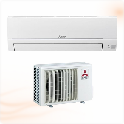 Mitsubishi Electric Basic MSZ-HR25VF airco set 2,5 kW, binnen- en buitenunit, vooraanzicht