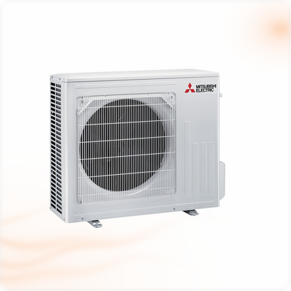 Mitsubishi Electric Compact MSZ-AY50VGK airco set 5,0 kW, buitenunit, schuin vooraanzicht