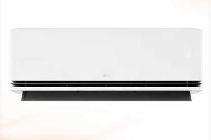 LG Deluxe DM07S0DA binnenunit 2,1 kW, recht vooraanzicht, luchtuitlaat open