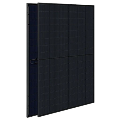 Multi Solar Astronergy 450Wp full black bifacial glass-glass solar panel showing front and back view