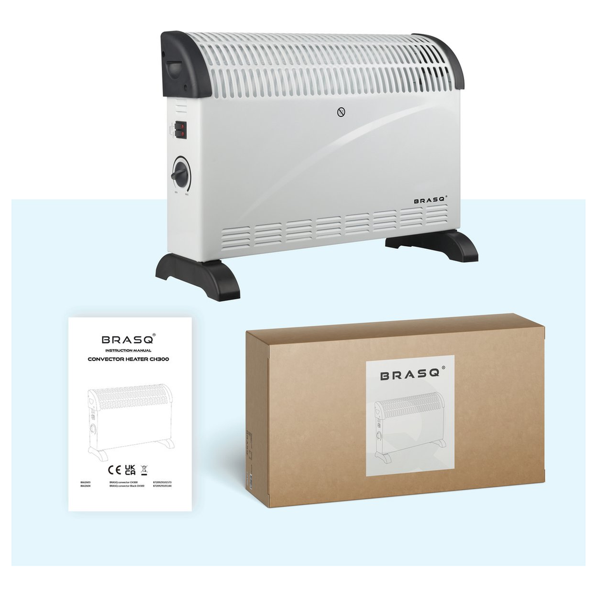 BRASQ CH300 convectorkachel met handleiding en verpakking