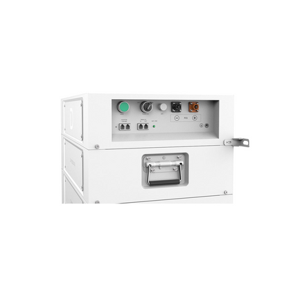Multi Solar Dyness STACK100 modular LiFePO4 battery system for home energy storage with control panel view