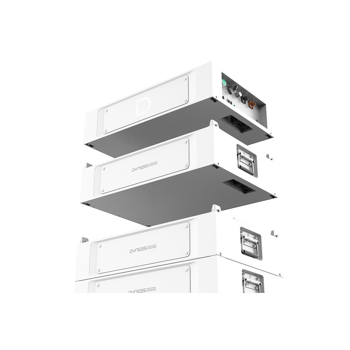 Multi Solar Dyness STACK100 modular white LiFePO4 battery system for home solar energy storage