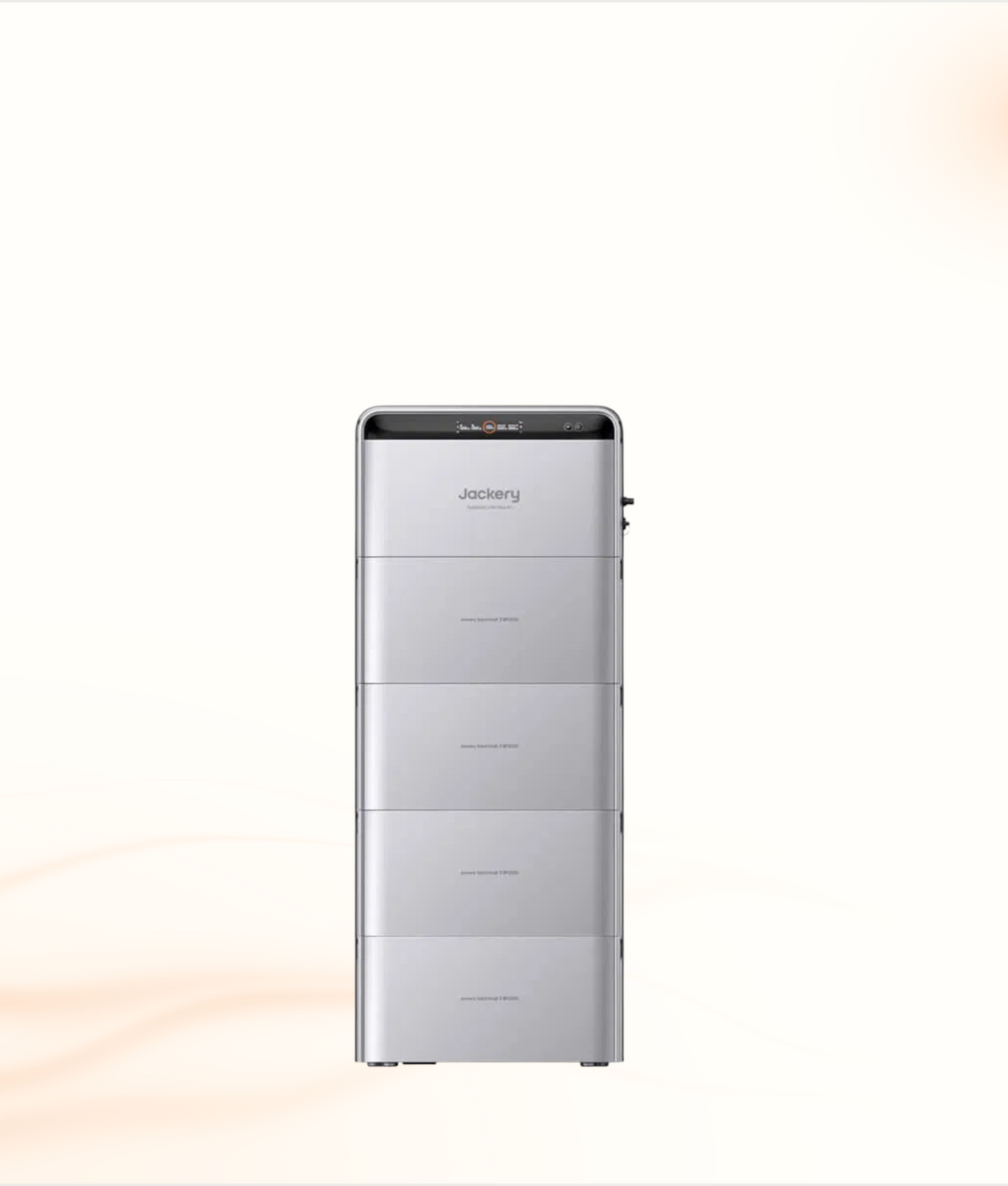 Multi Solar Jackery SolarVault 3 Pro modular LiFePO4 home battery system in a sleek silver tower design.