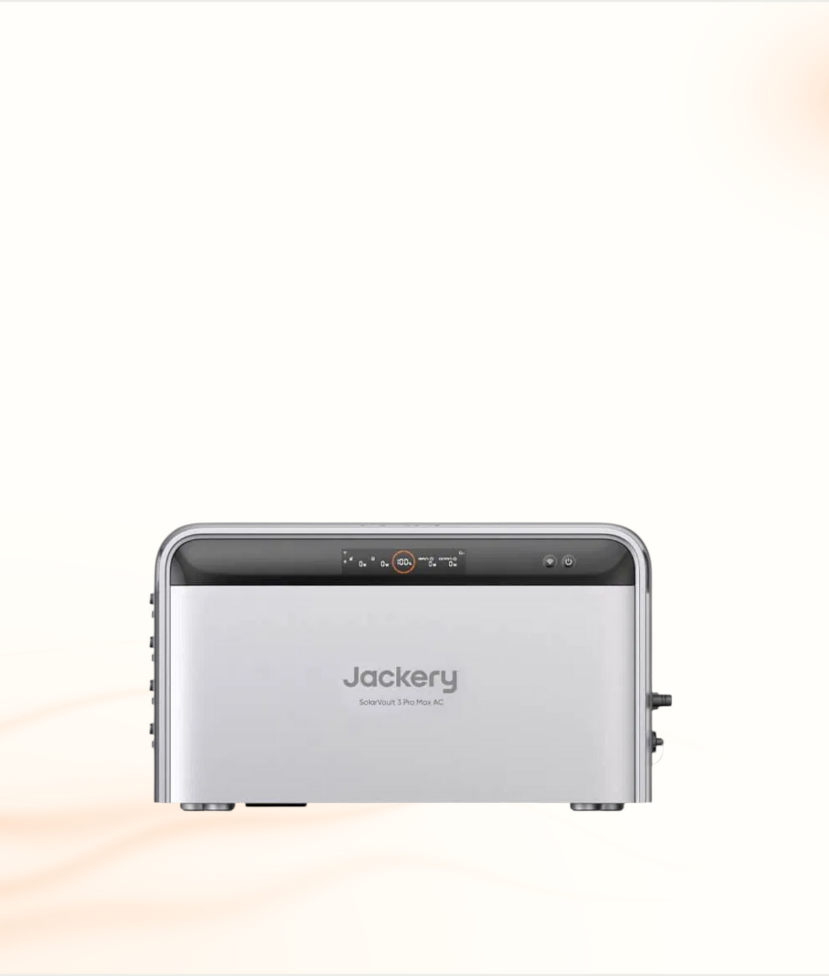 Multi Solar Jackery SolarVault 3 Pro modular home battery with digital display in a sleek silver finish