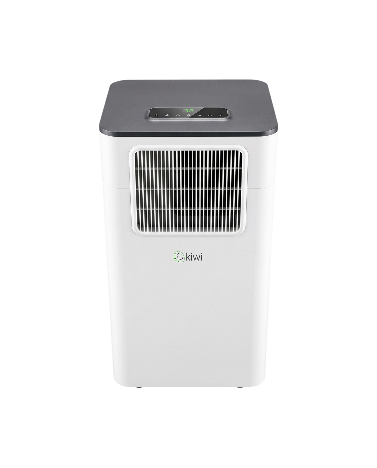 KIWI mobiele airco met grijze bovenkant, vooraanzicht