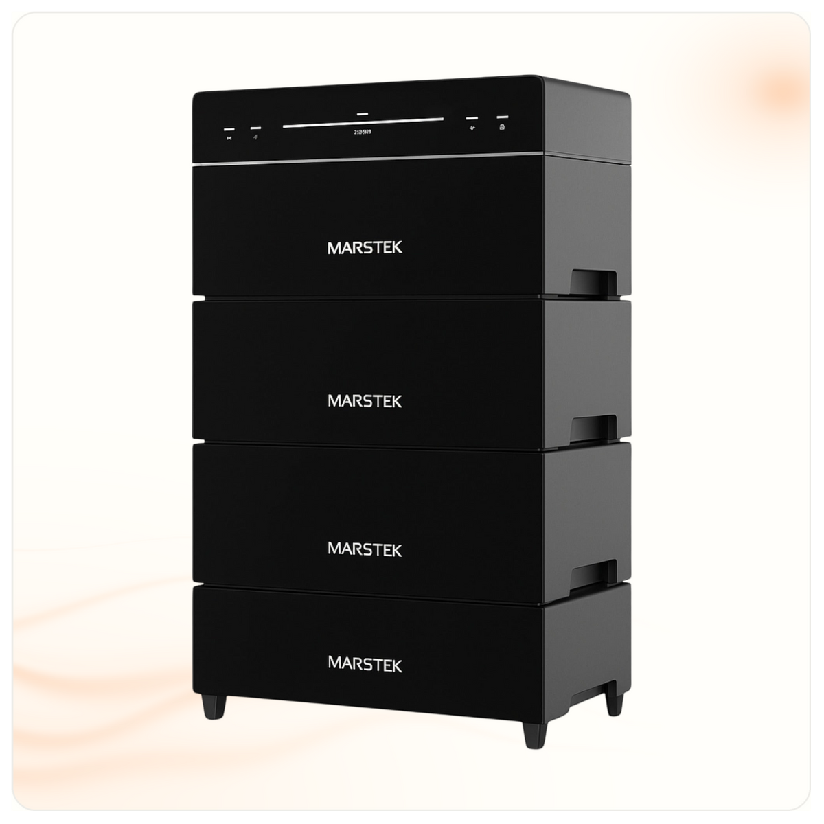 Multi Solar Marstek Venus A modular home battery system with 8.48 kWh capacity in a sleek black stackable design.