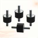 Multi Solar set of 4 black rubber vibration dampers with threaded metal studs for HVAC units and heat pumps