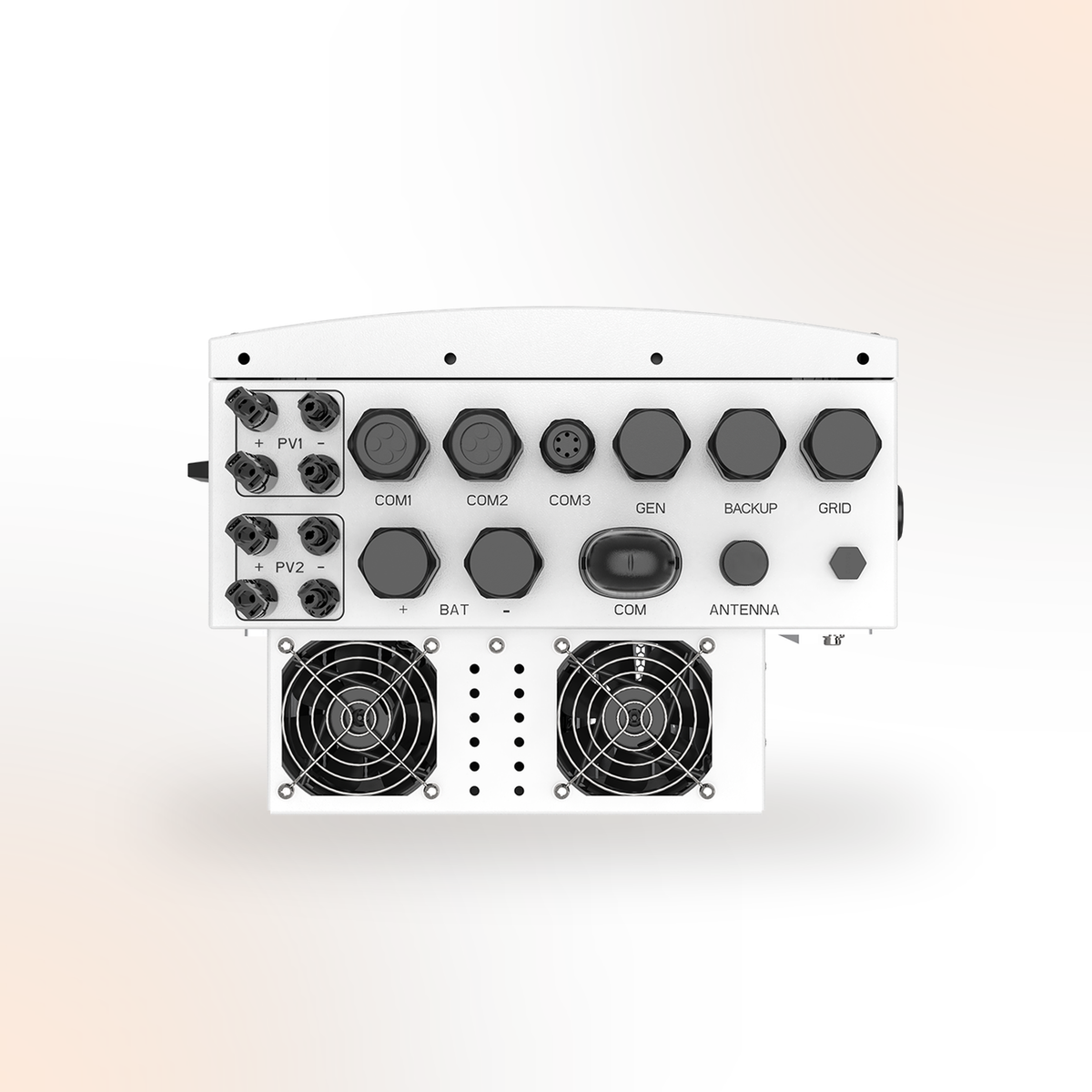 Solis S6 Hybride Omvormer 1-fase Laagvoltage – aansluitingen onderzijde
