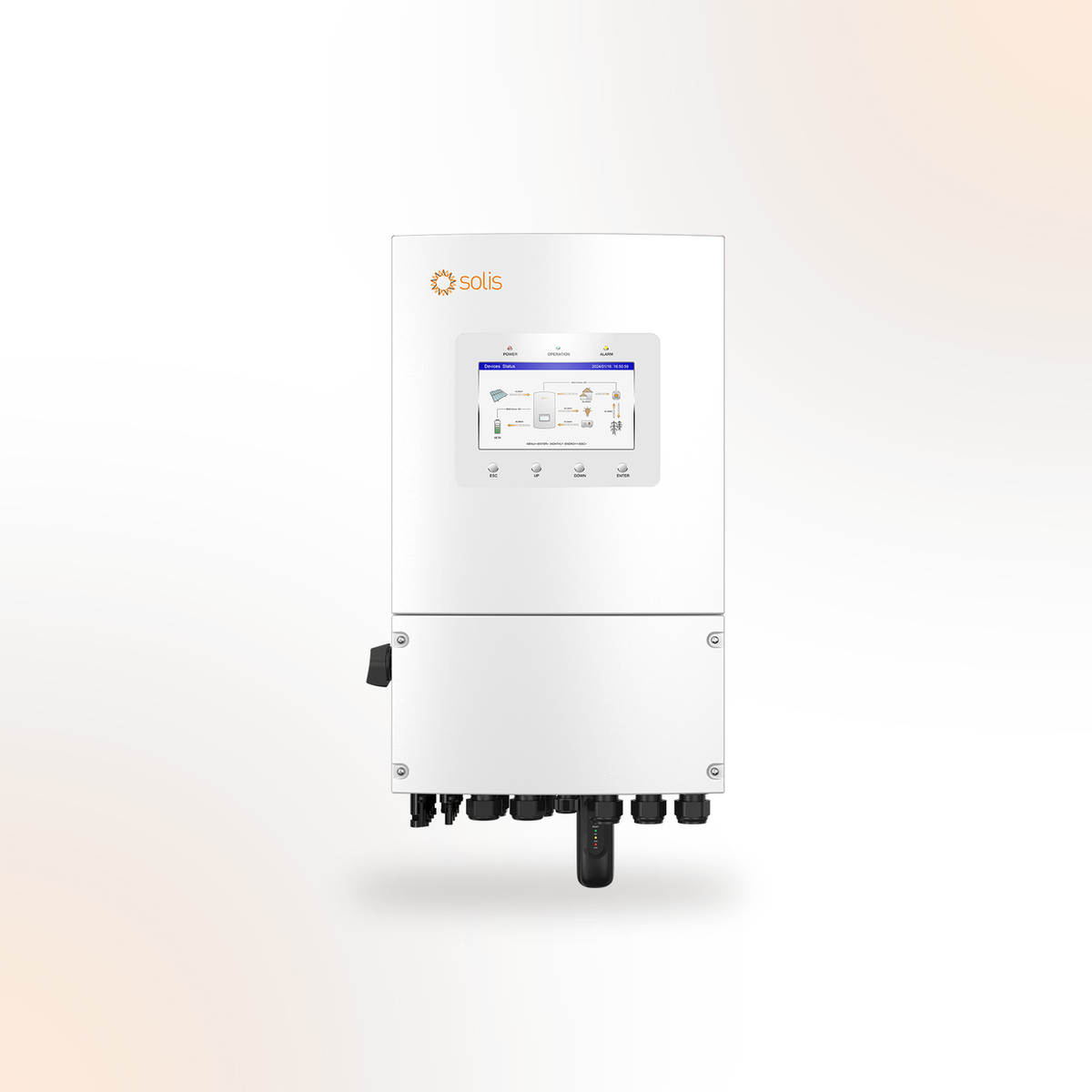 Solis S6 Hybride Omvormer 1-fase Laagvoltage – vooraanzicht