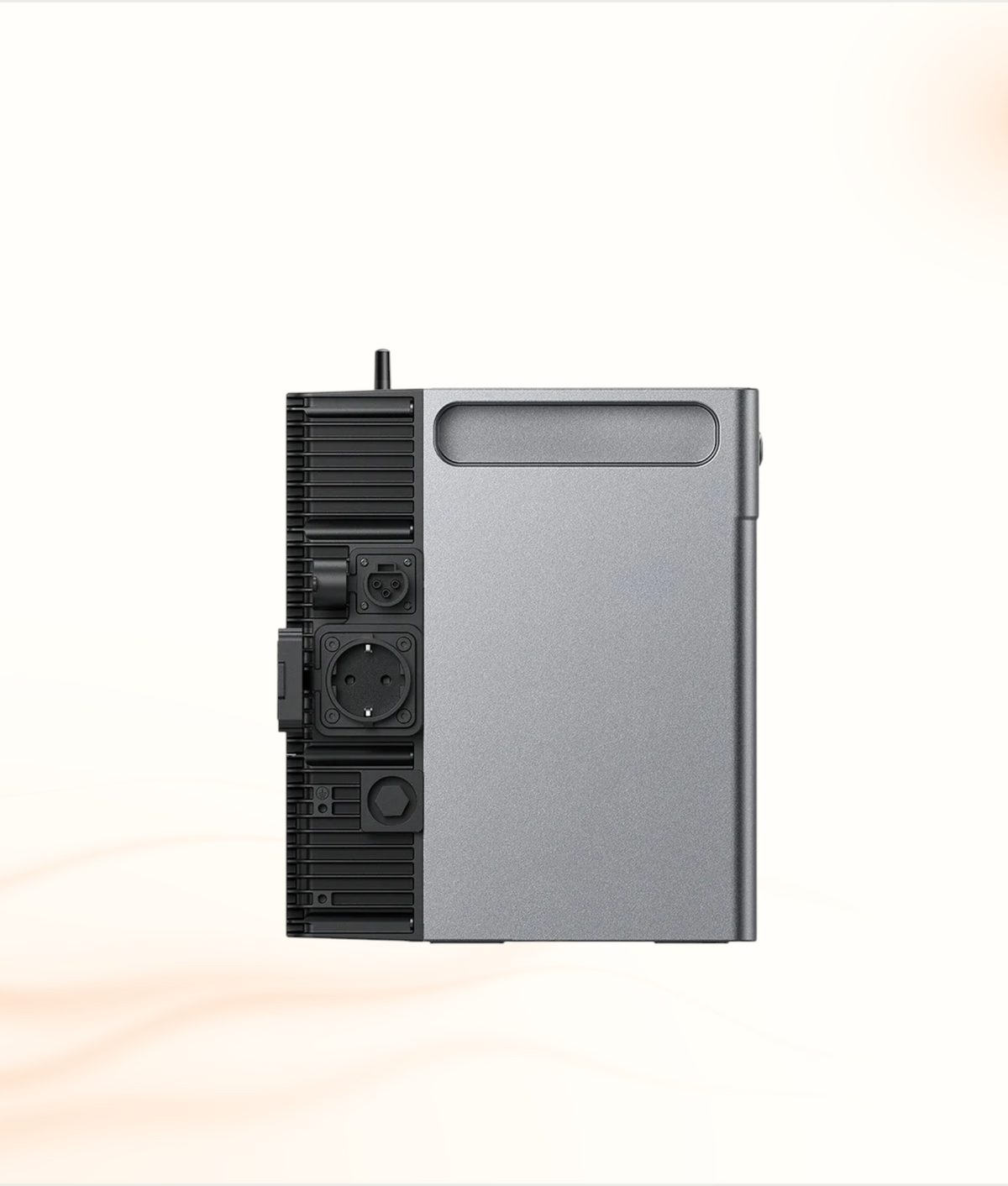 Multi Solar Zendure SolarFlow 2400 AC+ plug and play home battery unit in grey with AC power connection ports