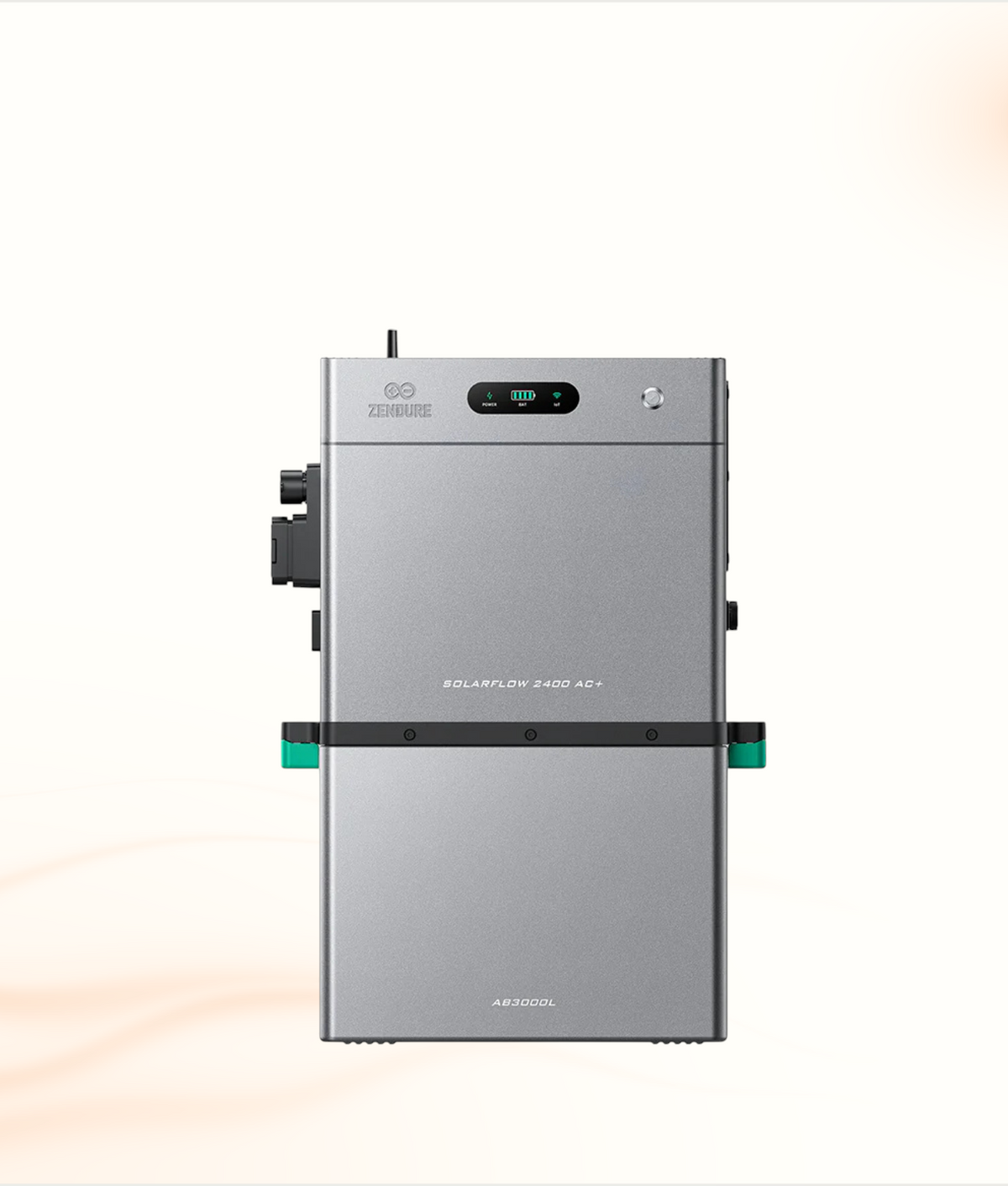 Multi Solar Zendure SolarFlow 2400 AC+ home battery unit in grey with LED display and modular design