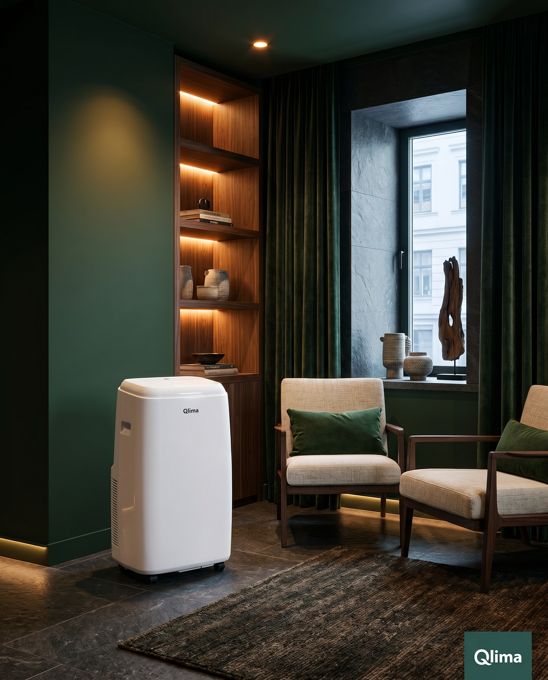 Qlima P234 Mobiele Airco | 12.000 BTU – 3,5 kW | Koelen, Ontvochtigen & Ventileren | Tot 110 m³